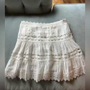 White lace and embroidered skirt